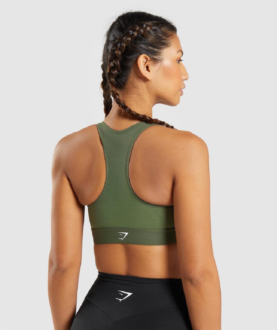 Sujetadores Deportivos Gymshark Ligeros High Support Mujer Verde Oliva | CO 2133VRW